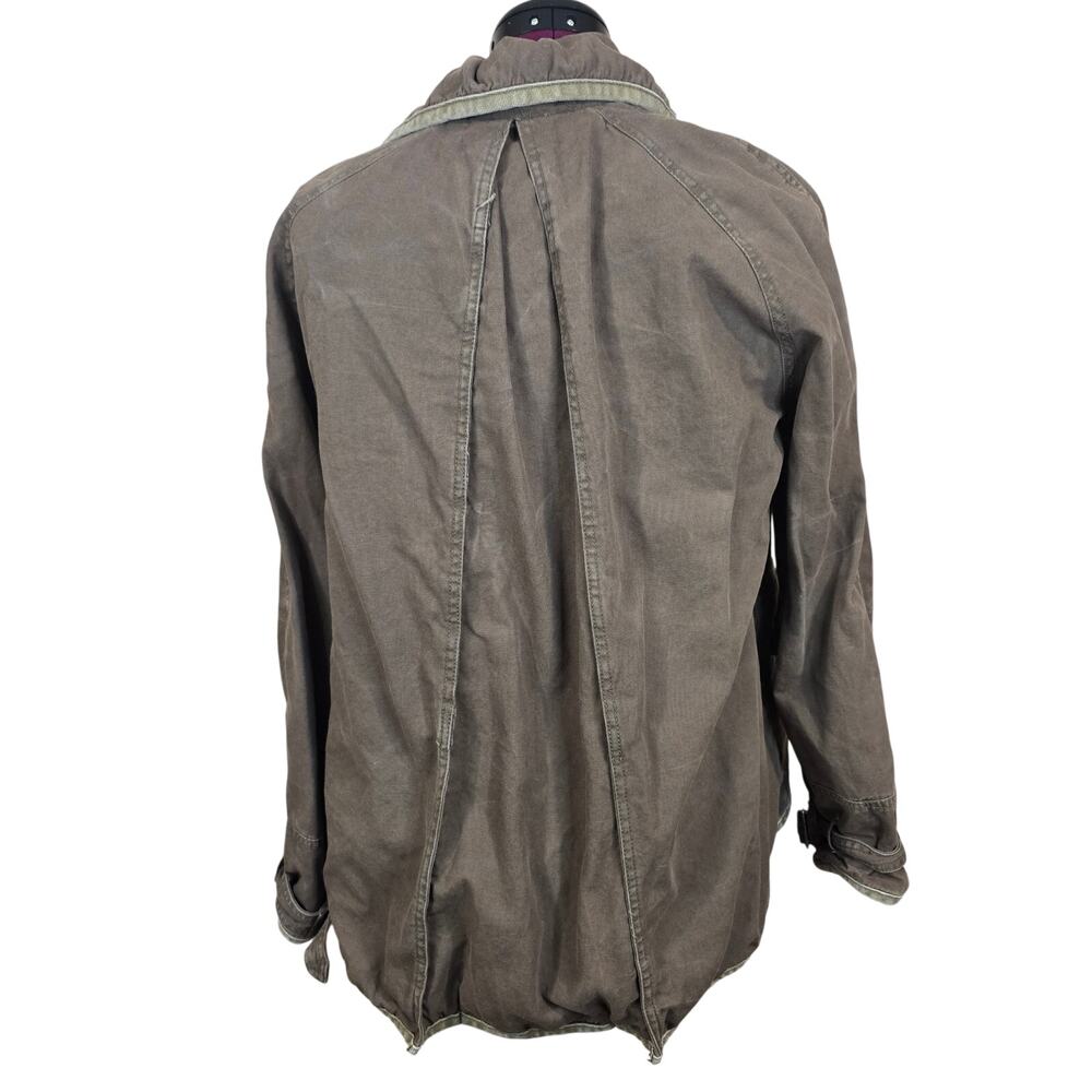 Women's Free People Green Full Zip Military Jacket Coat | Size Large - Picture 4 of 12